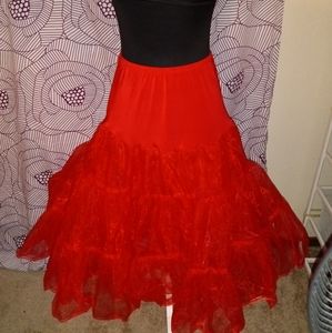Red tulle petticoat fits most elastic waist